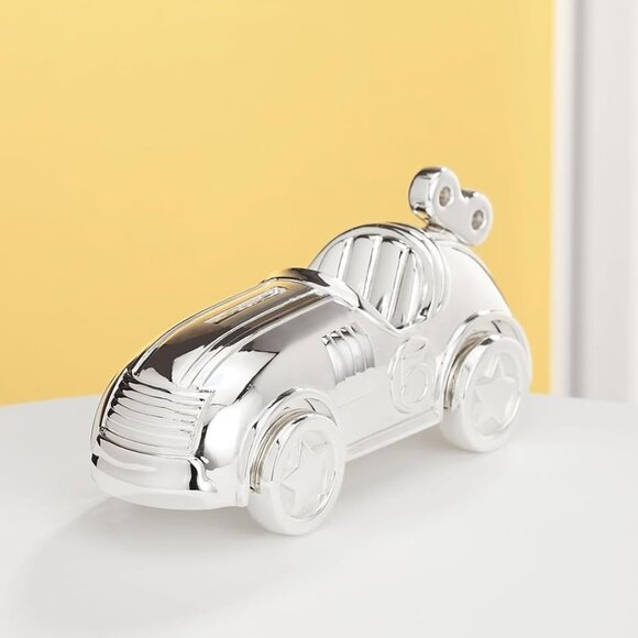 Reed & Barton silver plated race car coin bank silver - Picture 2 of 4